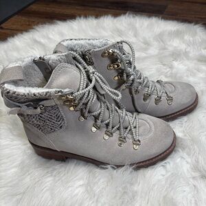 Sam Edelman Tenlee Leather Sherpa Lined Lace Up Boots size Women’s 8